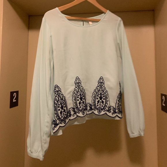 XHILARATION TOP BOHO BLOUSE - Picture 1 of 5